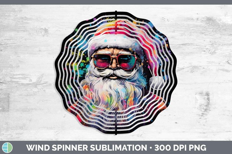 Neon Christmas Santa Wind Spinner Sublimation Spinner Design