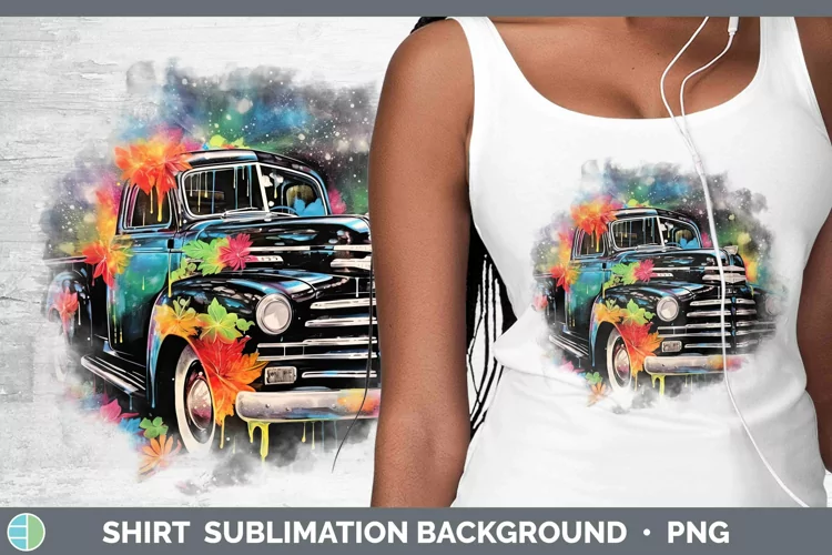 Neon Christmas Vintage Truck Shirt Sublimation Sublimation B