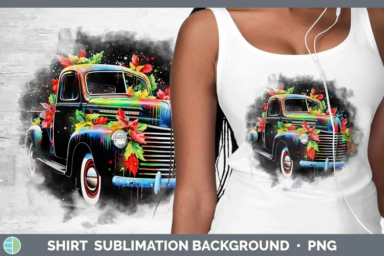 Neon Christmas Vintage Truck Shirt Sublimation Sublimation B