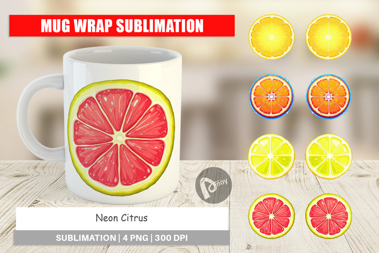 Mug Wrap Neon Citrus