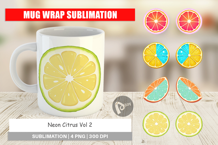 Mug Wrap Neon Citrus