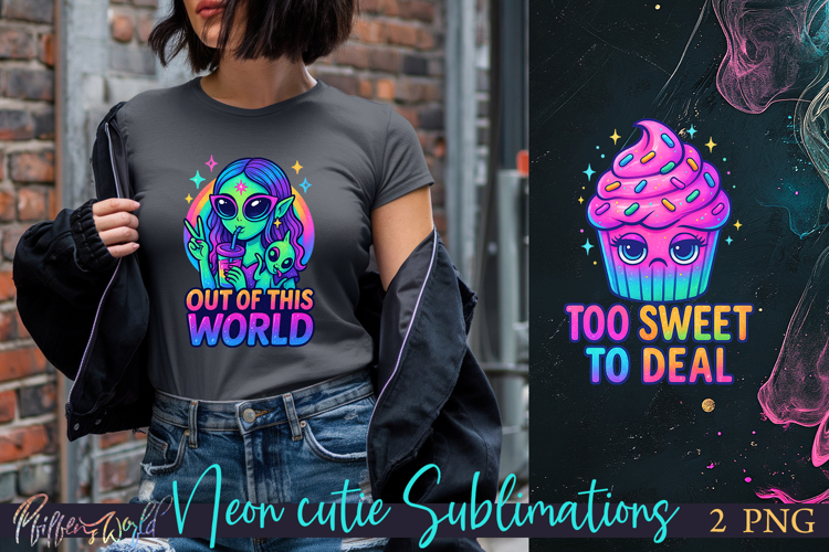 Sublimation Neon Cuties | Funny Quotes | out of this world