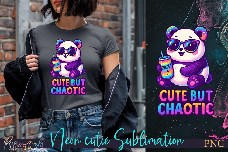 Sublimation Neon Cutie | Funny Quote | cute but chaotic