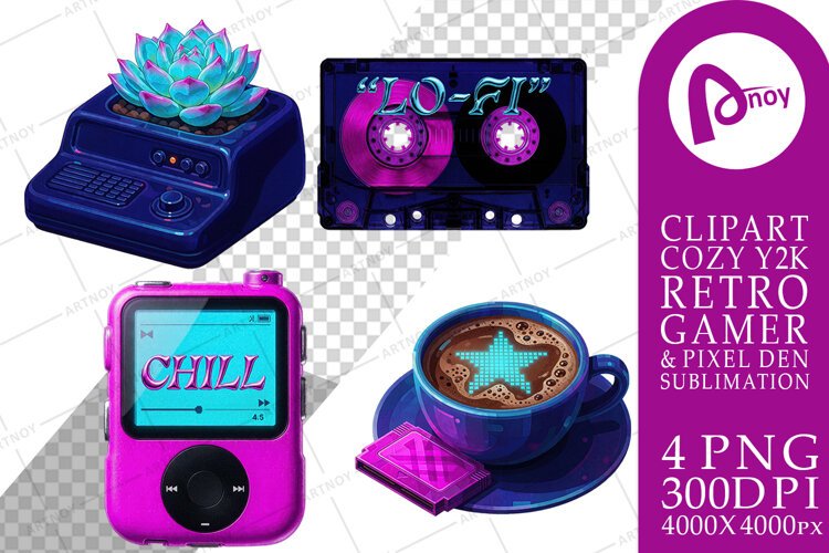 Cyberpunk Hygge Cafe Sublimation example image 1