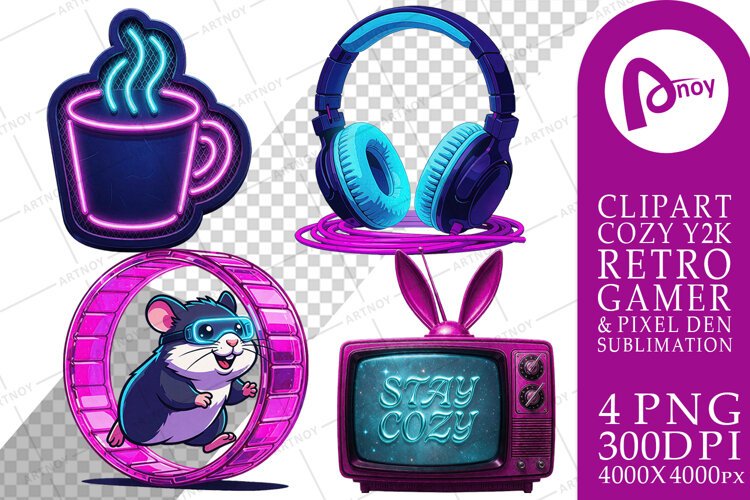Cyberpunk Hygge Cafe Sublimation example image 1