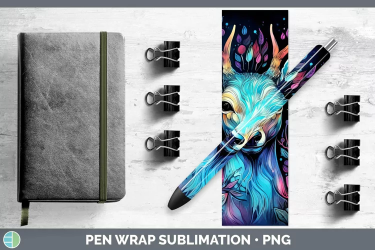 Neon Deer Pen Wrap Sublimation Epoxy Pen Designs