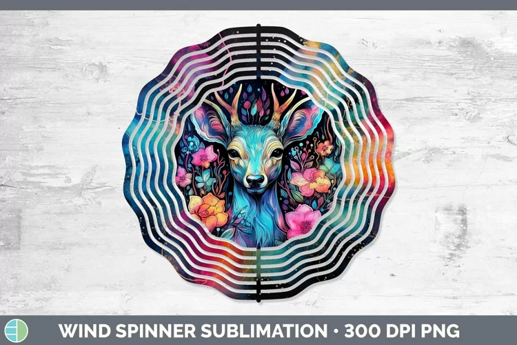 Neon Deer Wind Spinner Sublimation Spinner Designs