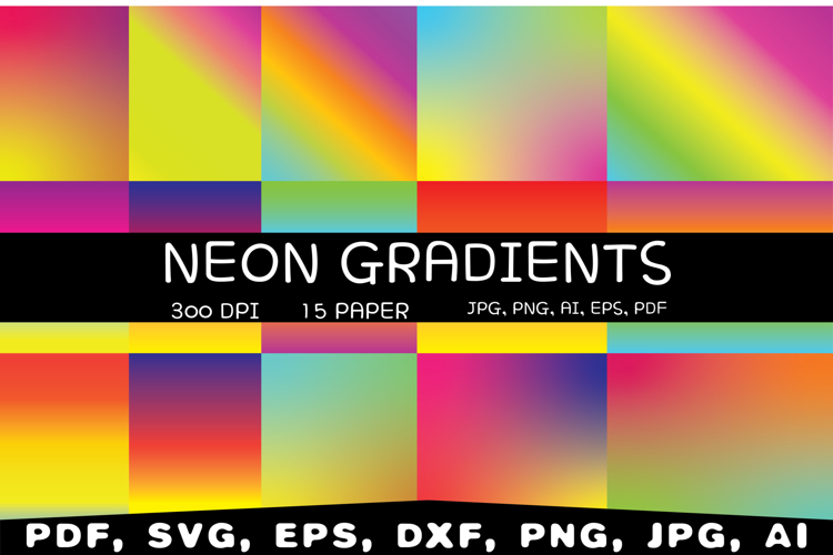 Neon gradients, Neon Digital Paper Pack, Background Digital