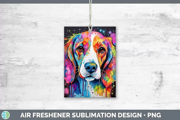 Neon Dogs Beagle Air Freshener Sublimation Car Freshener Des