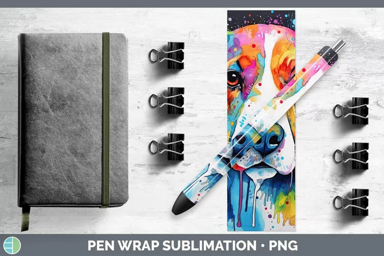 Neon Dogs Beagle Pen Wrap Sublimation Epoxy Pen Designs