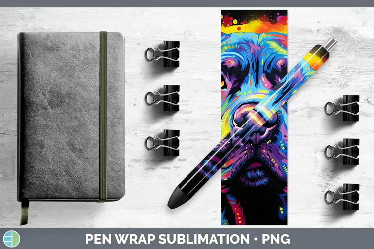 Neon Dogs Cane Corso Pen Wrap Sublimation Epoxy Pen Designs
