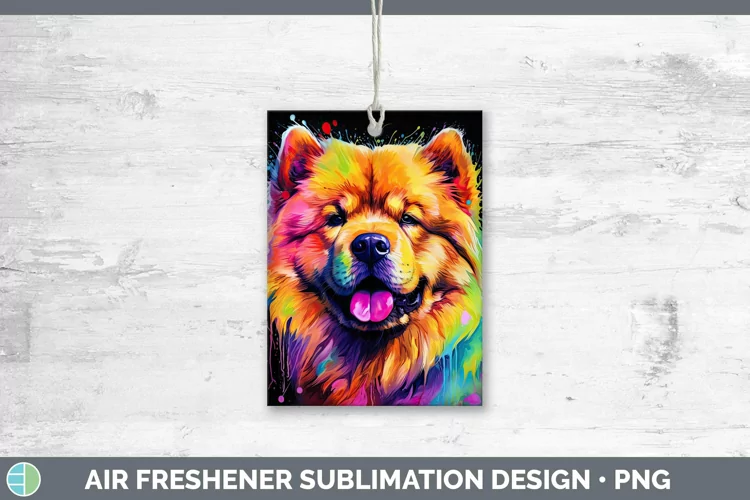 Neon Dogs Chow Chow Air Freshener Sublimation Car Freshener