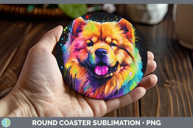 GorgeousNeon Dogs Round Coaster design.