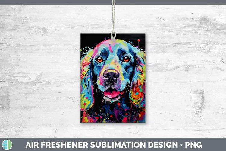 Neon Dogs Cocker Spaniel Air Freshener Sublimation Car Fresh