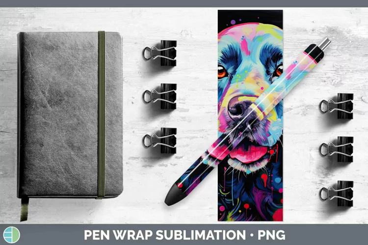 Neon Dogs Cocker Spaniel Pen Wrap Sublimation Epoxy Pen Desi
