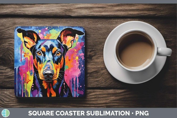 GorgeousNeon Dogs Square Coaster design.
