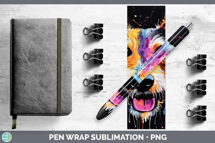 Neon Dogs Fox Terrier Dog Pen Wrap Sublimation Epoxy Pen Des
