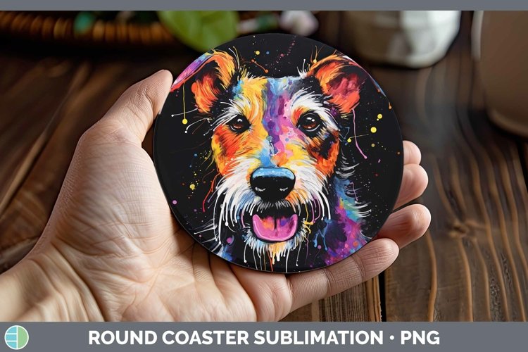 GorgeousNeon Dogs Round Coaster design.