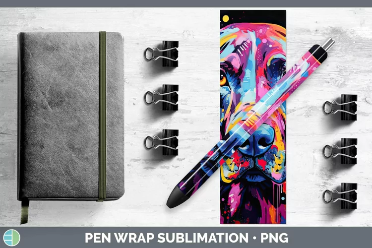 Neon Dogs Great Dane Pen Wrap Sublimation Epoxy Pen Designs