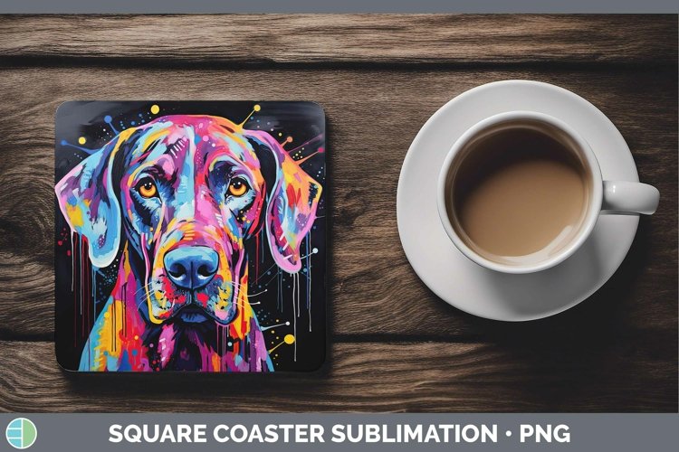 GorgeousNeon Dogs Square Coaster design.