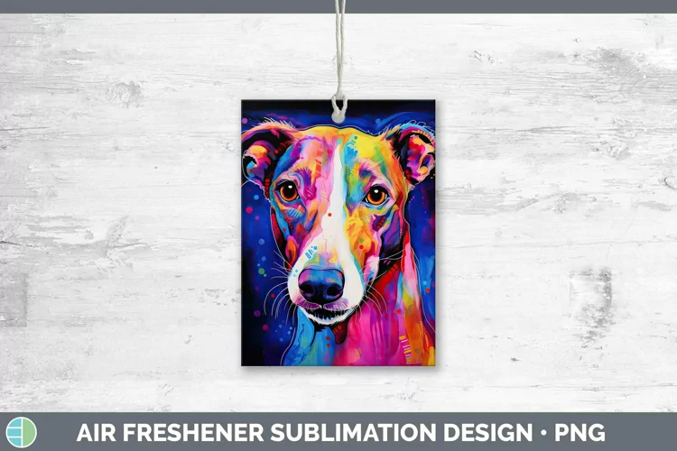 Neon Dogs Greyhound Air Freshener Sublimation Car Freshener
