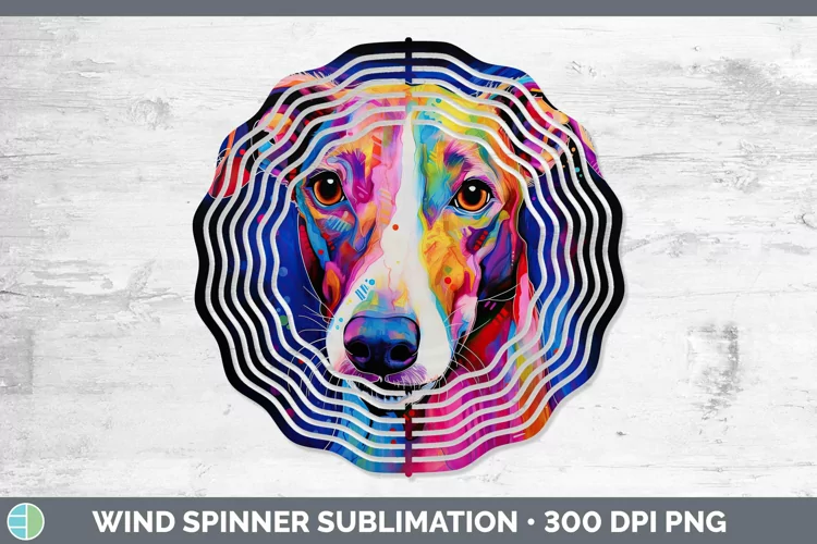 Neon Dogs Greyhound Wind Spinner Sublimation Spinner Designs
