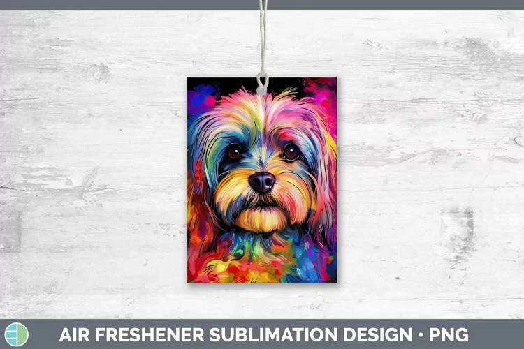 Neon Dogs Lhasa Apso Air Freshener Sublimation Car Freshener