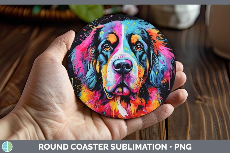GorgeousNeon Dogs Round Coaster design.