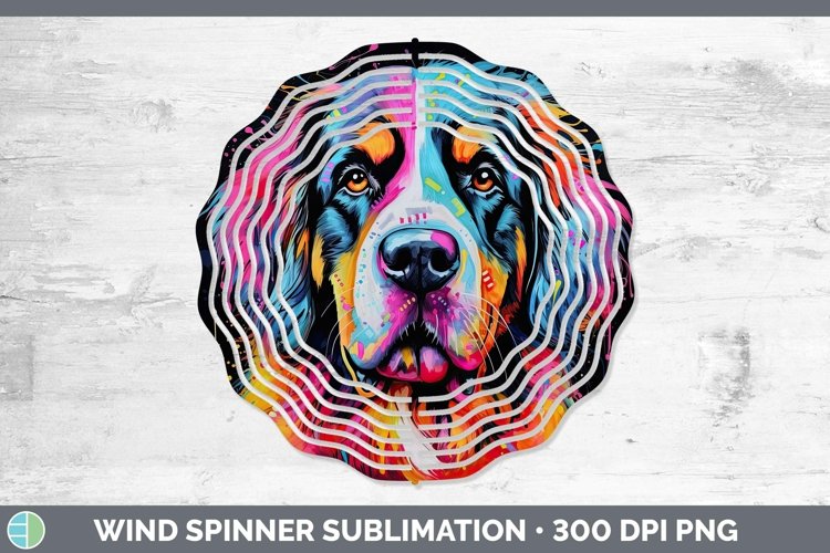GorgeousNeon Dogs Wind Spinner design.