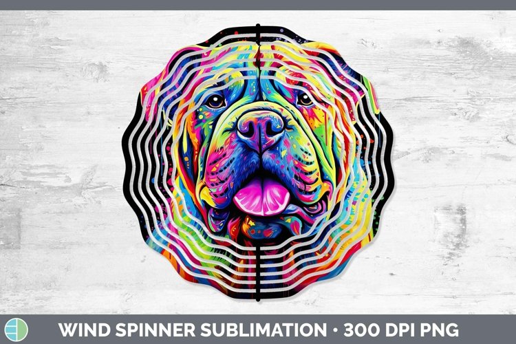GorgeousNeon Dogs Wind Spinner design.