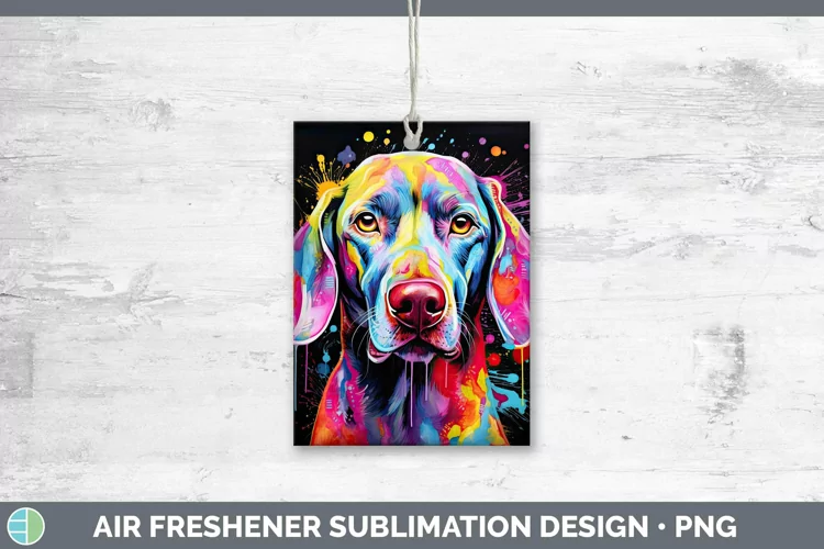Neon Dogs Weimaraner Air Freshener Sublimation Car Freshener