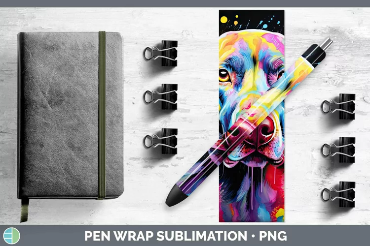 Neon Dogs Weimaraner Pen Wrap Sublimation Epoxy Pen Designs