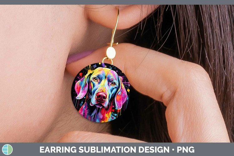 GorgeousNeon Dogs Round Earrings design.
