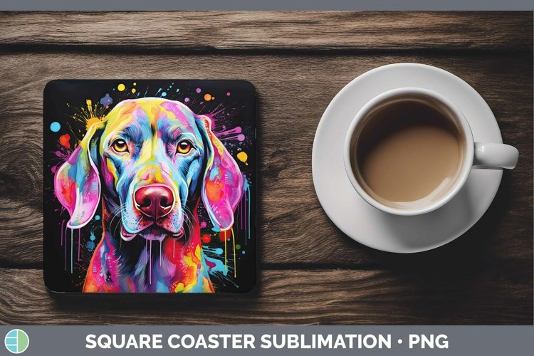 GorgeousNeon Dogs Square Coaster design.