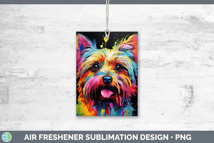 Neon Dogs Yorkshire Terrier Air Freshener Sublimation Car Fr