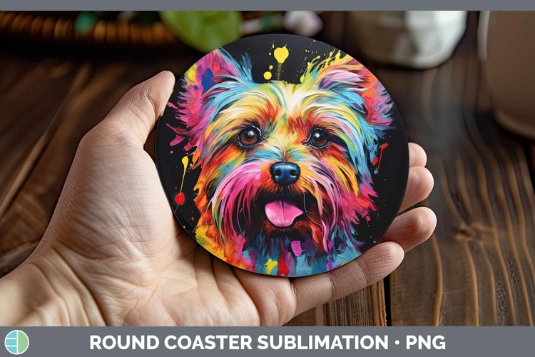 GorgeousNeon Dogs Round Coaster design.