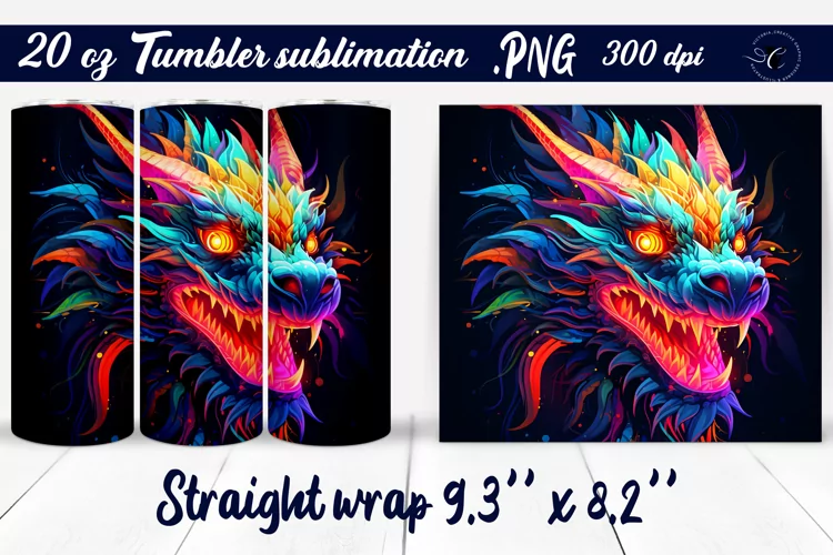 Dragon tumbler wrap | Neon Tumbler