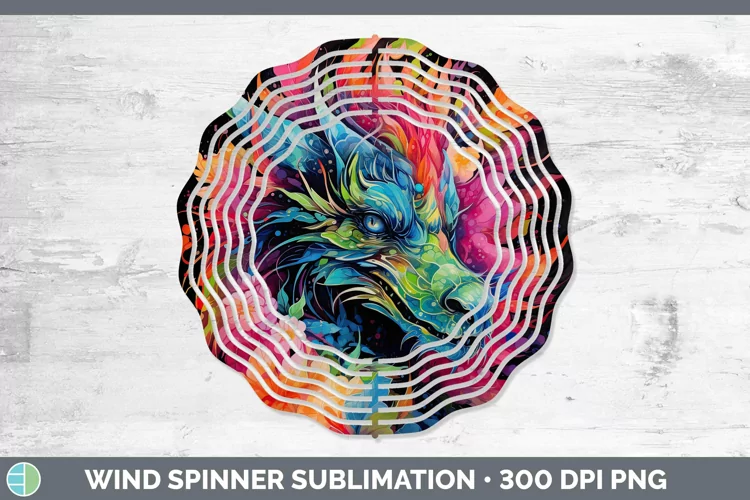 Neon Dragon Wind Spinner Sublimation Spinner Designs
