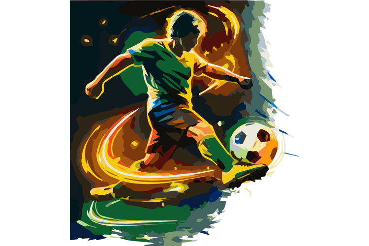 Neon Energy Soccer Player Illustration Design example image 1