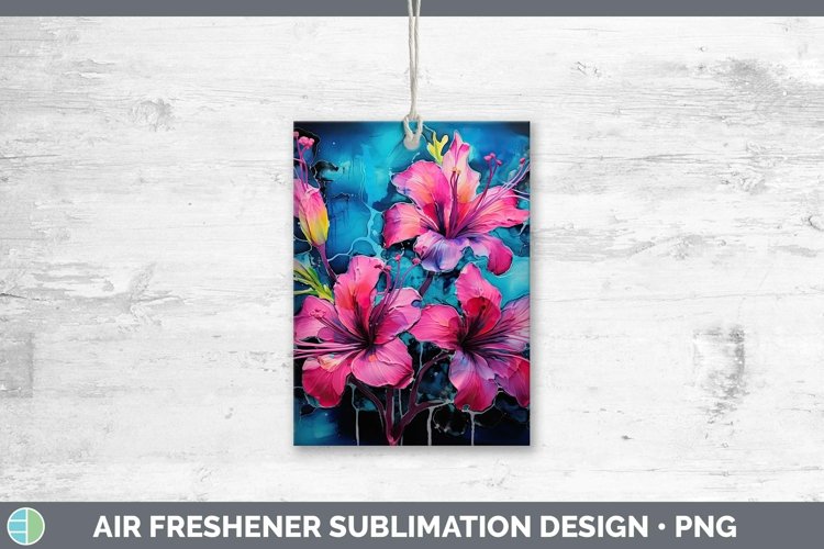 GorgeousNeon Flowers Air Freshener design.