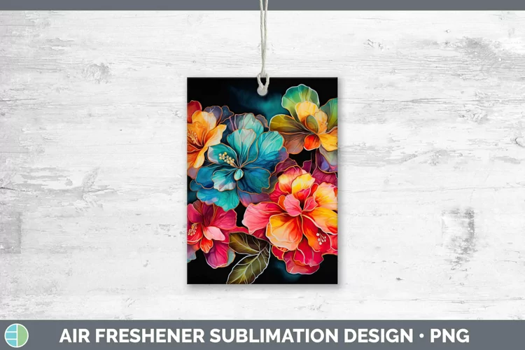 Neon Flowers Begonia Air Freshener Sublimation Car Freshener
