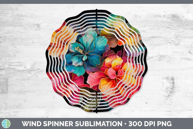 Neon Flowers Begonia Wind Spinner Sublimation Spinner Design