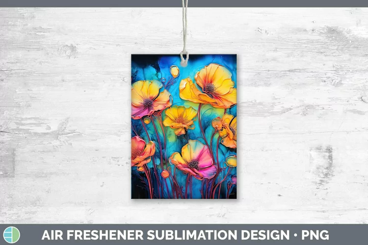 Neon Flowers Buttercup Air Freshener Sublimation Car Freshen