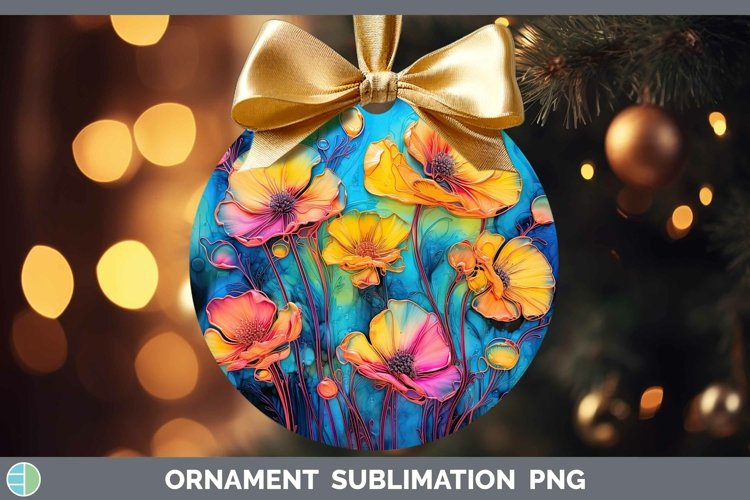 GorgeousNeon Flowers Ornament design.