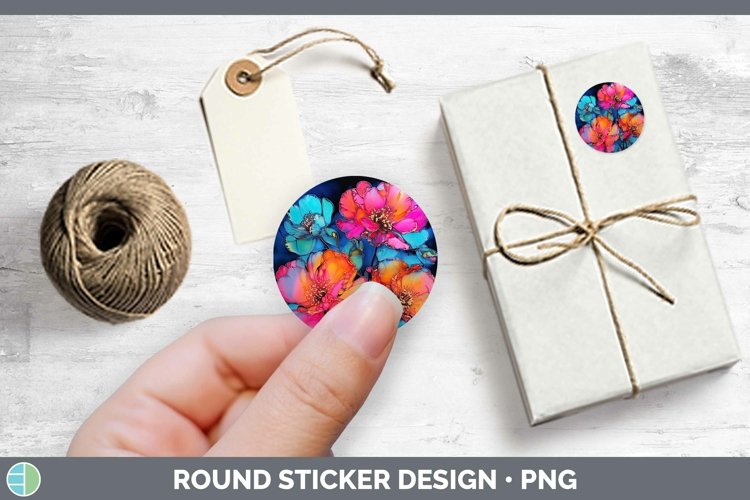 GorgeousNeon Flowers Stickers design.