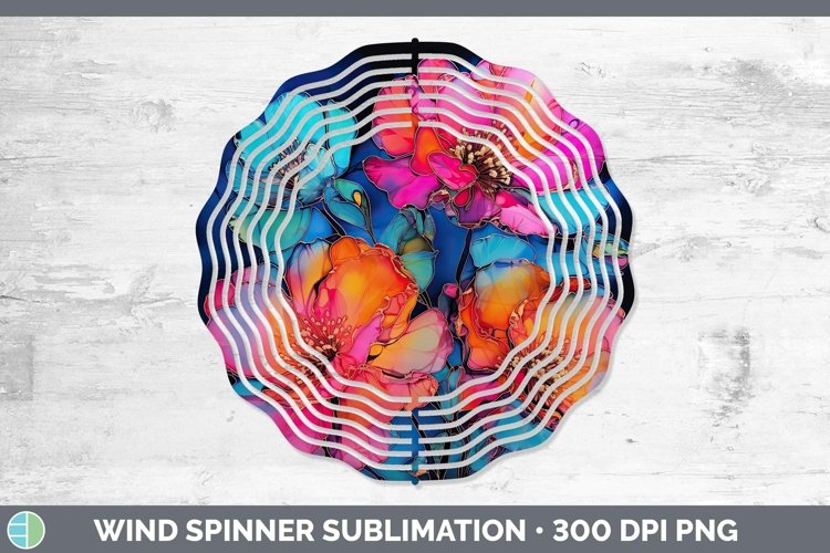 Neon Flowers Camellia Wind Spinner Sublimation Spinner Desig