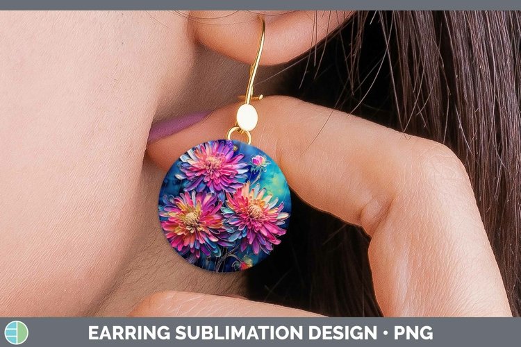 GorgeousNeon Flowers Round Earrings design.