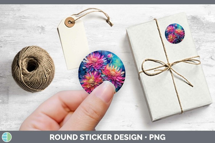 GorgeousNeon Flowers Stickers design.
