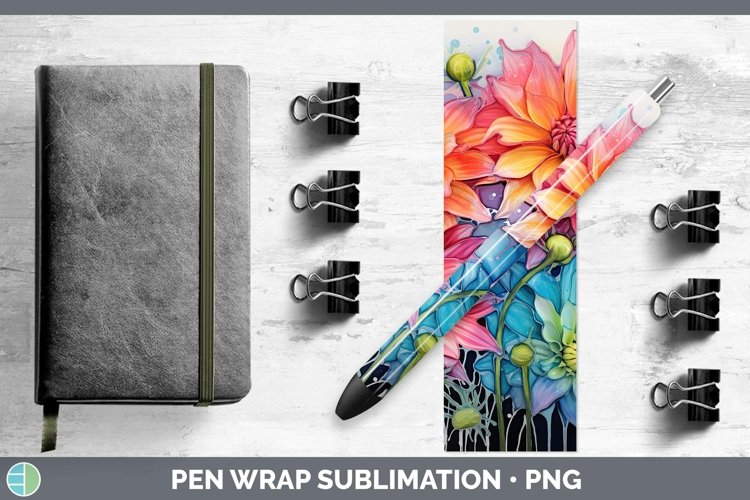 GorgeousNeon Flowers Pen Wrap design.