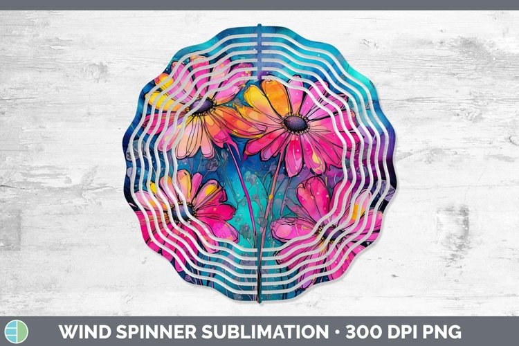 GorgeousNeon Flowers Wind Spinner design.